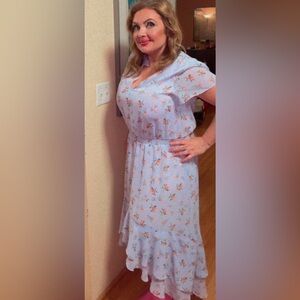 NWT 1. State Light Blue Floral Dress